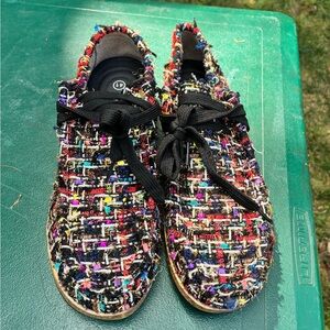 Chic Multicolor Tweed Women's Sneakers